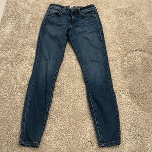 Fran Denim Sarah Mid Rise Skinny Dark Wash Fitness / Lifter’s Jeans
